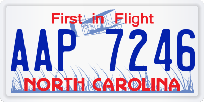NC license plate AAP7246
