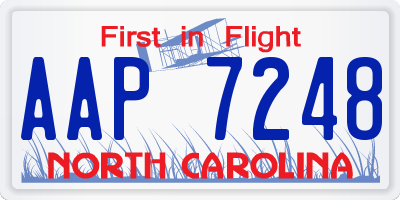 NC license plate AAP7248