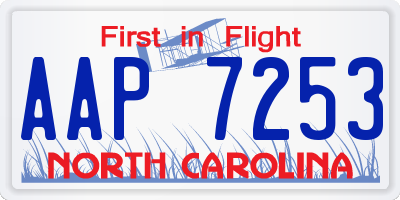 NC license plate AAP7253