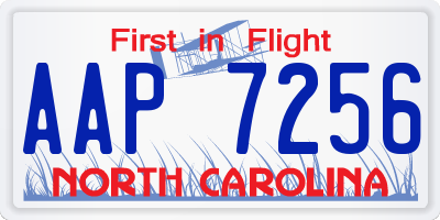 NC license plate AAP7256