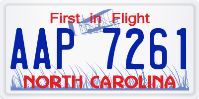 NC license plate AAP7261