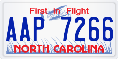 NC license plate AAP7266