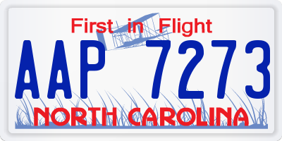 NC license plate AAP7273
