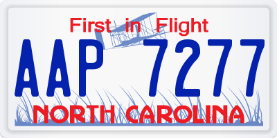 NC license plate AAP7277