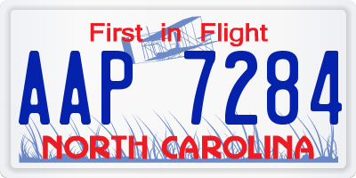 NC license plate AAP7284