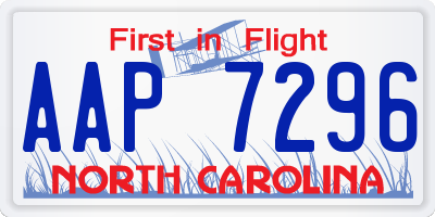 NC license plate AAP7296