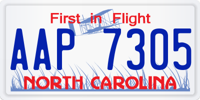 NC license plate AAP7305