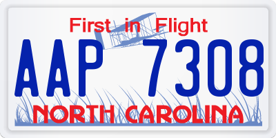 NC license plate AAP7308