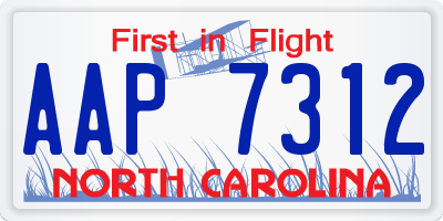 NC license plate AAP7312