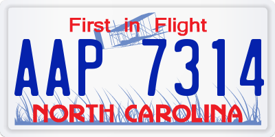 NC license plate AAP7314