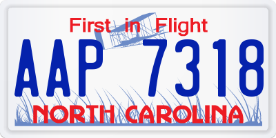 NC license plate AAP7318