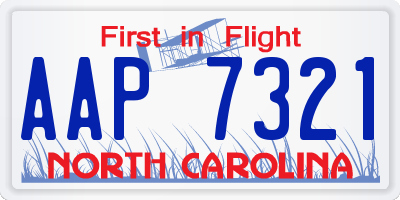 NC license plate AAP7321