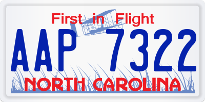 NC license plate AAP7322