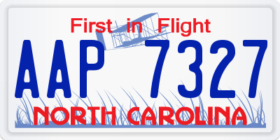 NC license plate AAP7327