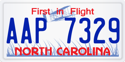 NC license plate AAP7329
