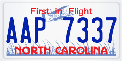 NC license plate AAP7337