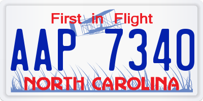 NC license plate AAP7340