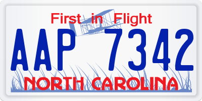 NC license plate AAP7342
