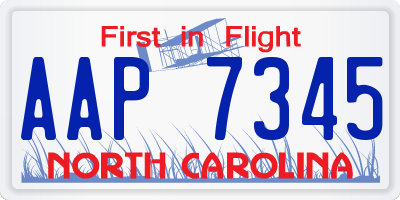 NC license plate AAP7345