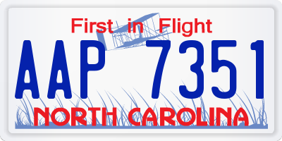 NC license plate AAP7351