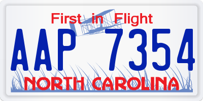 NC license plate AAP7354