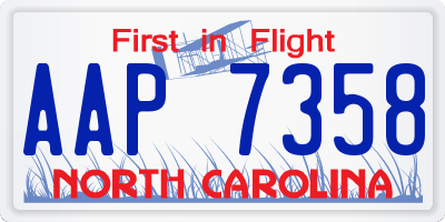 NC license plate AAP7358