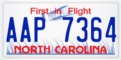 NC license plate AAP7364