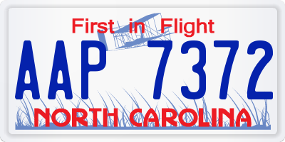 NC license plate AAP7372