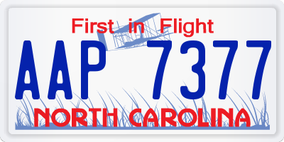 NC license plate AAP7377