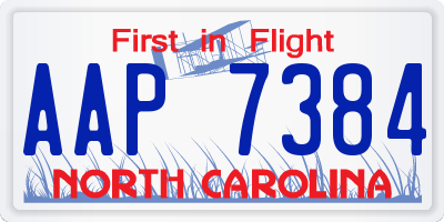 NC license plate AAP7384