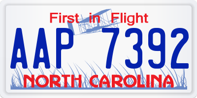 NC license plate AAP7392
