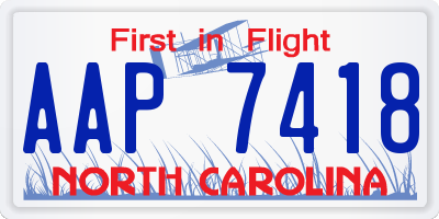 NC license plate AAP7418