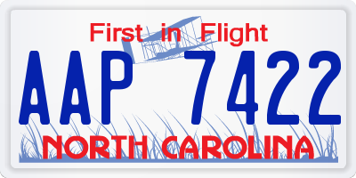 NC license plate AAP7422