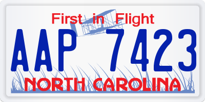 NC license plate AAP7423