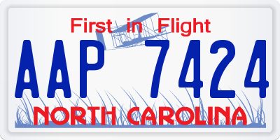 NC license plate AAP7424