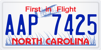 NC license plate AAP7425