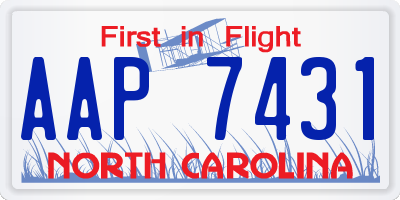 NC license plate AAP7431