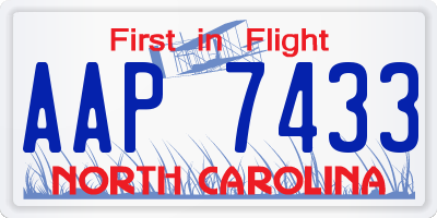 NC license plate AAP7433