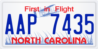 NC license plate AAP7435