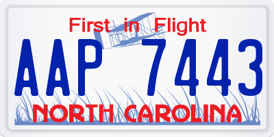 NC license plate AAP7443