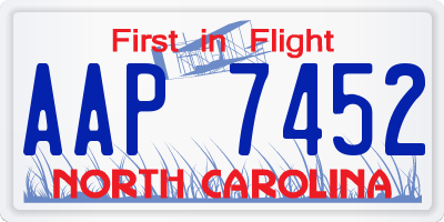 NC license plate AAP7452