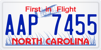 NC license plate AAP7455