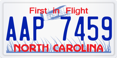 NC license plate AAP7459