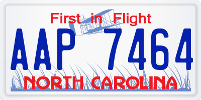 NC license plate AAP7464