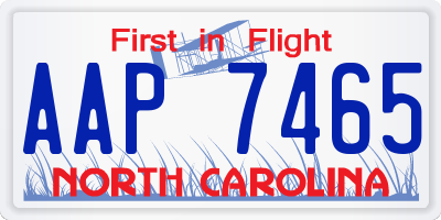 NC license plate AAP7465