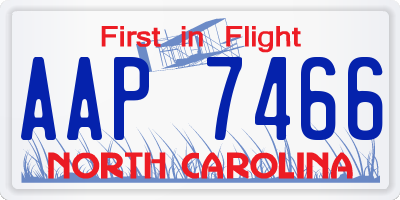 NC license plate AAP7466