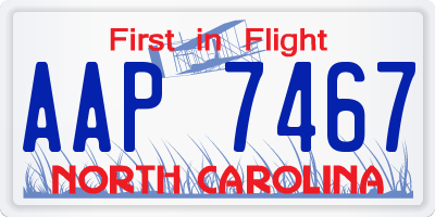 NC license plate AAP7467