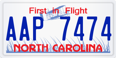 NC license plate AAP7474