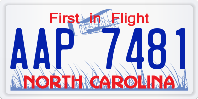 NC license plate AAP7481
