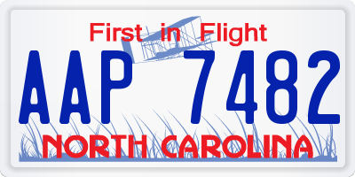 NC license plate AAP7482